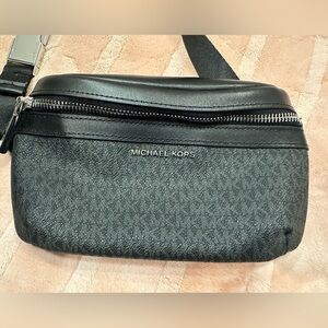 Michael Kors Black Logo Monogram Belt Bag